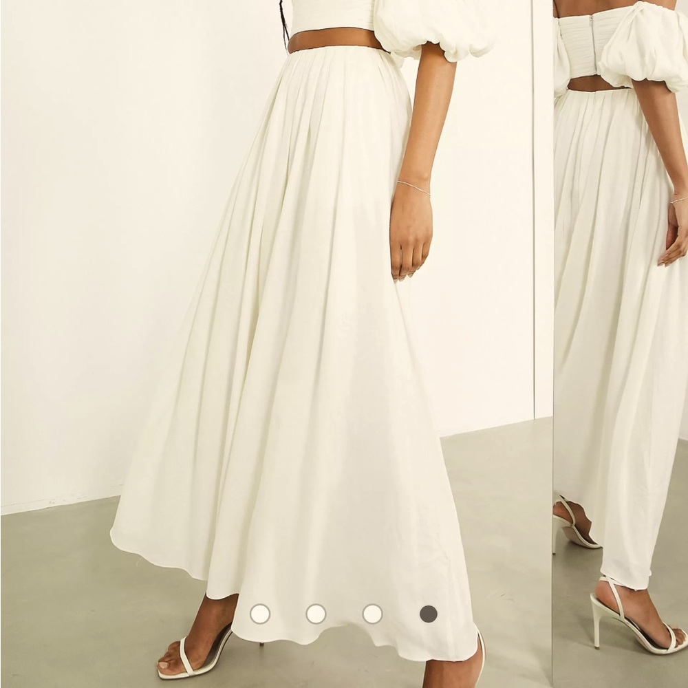 ASOS Edition linen full maxi skirt Ivory size 8